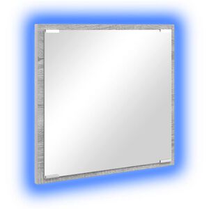 vidaXL LED Bathroom Mirror Grey Sonoma 40 x 37 x 8.5 cm
