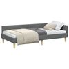 vidaXL Corner Bed Frame with Headboard Dark Grey 90 x 200 cm Fabric