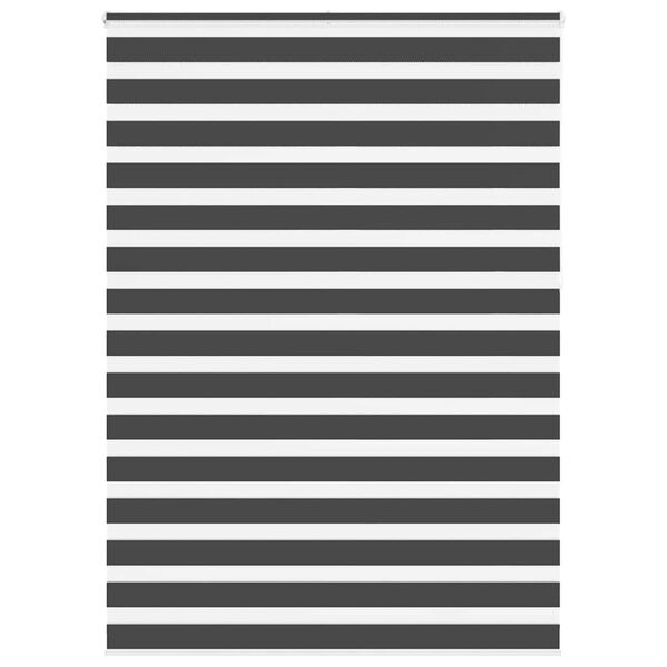 vidaXL Zebra Blind Black 160x230 cm Fabric Width 155.9 cm Polyester