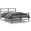vidaXL Metal Bed Frame without Mattress with Footboard&nbsp;Black 135x190cm