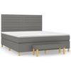 vidaXL Box Spring Bed with Mattress Dark Grey 160x200 cm Fabric