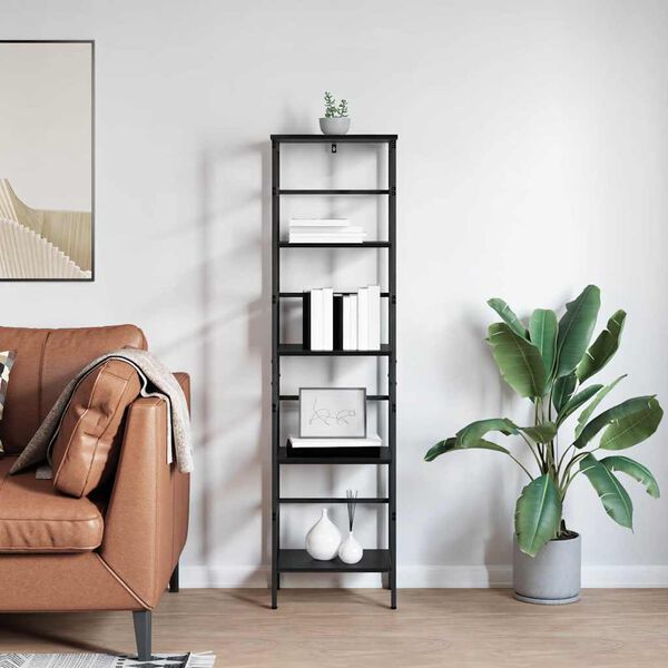 vidaXL Bookshelf Black Oak 40 x 29.5 x 149 cm Engineered Wood