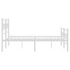 vidaXL Metal Bed Frame without Mattress with Footboard White 150x200cm