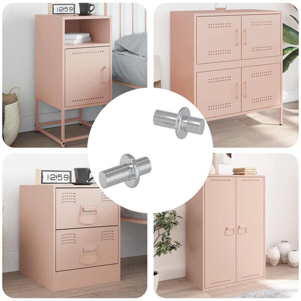 vidaXL Shelf Peg 2 pcs Silver 8.6 x 8.6 x 14.6 mm Steel