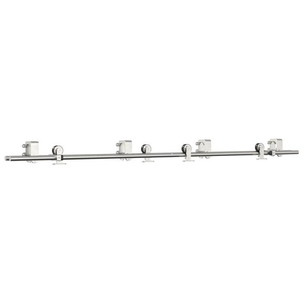 vidaXL Sliding Door Hardware Kit 200 cm Stainless Steel Silver