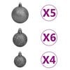 vidaXL Artificial Pre-lit Christmas Tree with Ball Set Pine Cones 180 cm