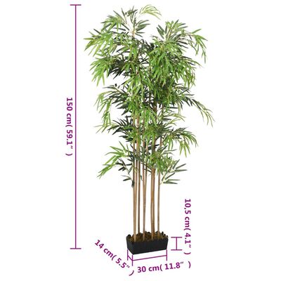 vidaXL Artificial Bamboo Tree 1095 Leaves 150 cm Green