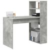 vidaXL Desk with Shelf Concrete Grey 113 x 54 x 120 cm Engineered Wood