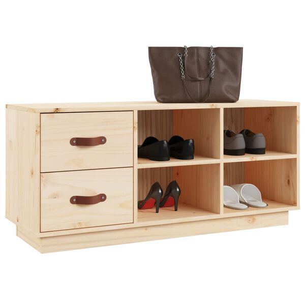 vidaXL Shoe Bench 100x34x45 cm Solid Wood Pine