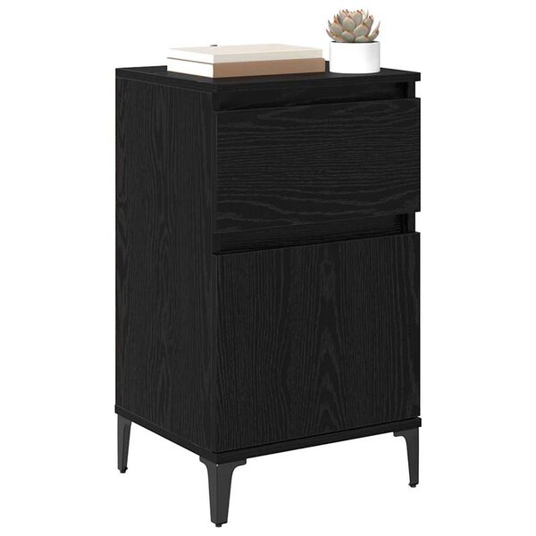 vidaXL Bedside Cabinet 2 pcs Black Oak 40 x 35 x 70 cm Engineered Wood