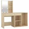 vidaXL LED Dressing Table with Cabinet Sonoma Oak Engineered Wood