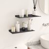 vidaXL Wall Shelf with Shelf 2 pcs Black 40 x 17.5 x 2.5 cm