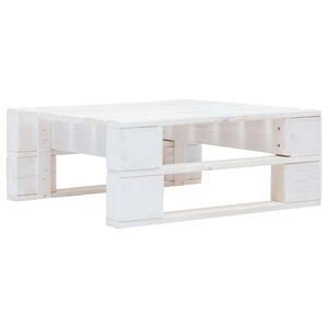 vidaXL Pallet Ottoman | White | Impregnated Pinewood | Medium | Durable