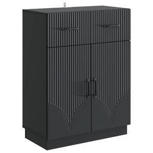 vidaXL Sideboard with Drawer Black 66 x 34.5 x 87 cm Engineered Wood