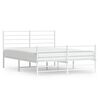 vidaXL Metal Bed Frame without Mattress with Footboard White 120x200cm