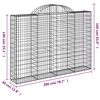 vidaXL Arched Gabion Baskets 9 pcs 200x30x140/160 cm Galvanised Iron