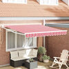 vidaXL Retractable Awning Manual Red and White 350 x 250 cm