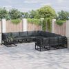 vidaXL Garden Sofa Set with Cushion 12 pcs Black Aluminium