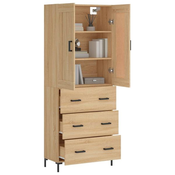vidaXL Highboard Sonoma Oak 69.5x34x180 cm Engineered Wood