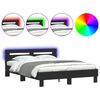 vidaXL Bed Frame | Black | Engineered wood and Plywood | Double | Bed Frame
