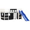vidaXL Kids' Loft Bed with Curtains without Mattress White&Black 80x200cm
