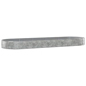 vidaXL Garden Raised Bed Galvanised Steel 450x140x36 cm Silver