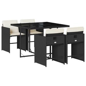 vidaXL Garden Dining Set | Black and cream white