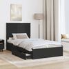 vidaXL Storage Bed with Headboard Black 100 x 200 cm Engineered Wood