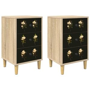 vidaXL Bedside Cabinet BREMEN 2 pcs Sonoma Oak 36 x 33 x 60 cm