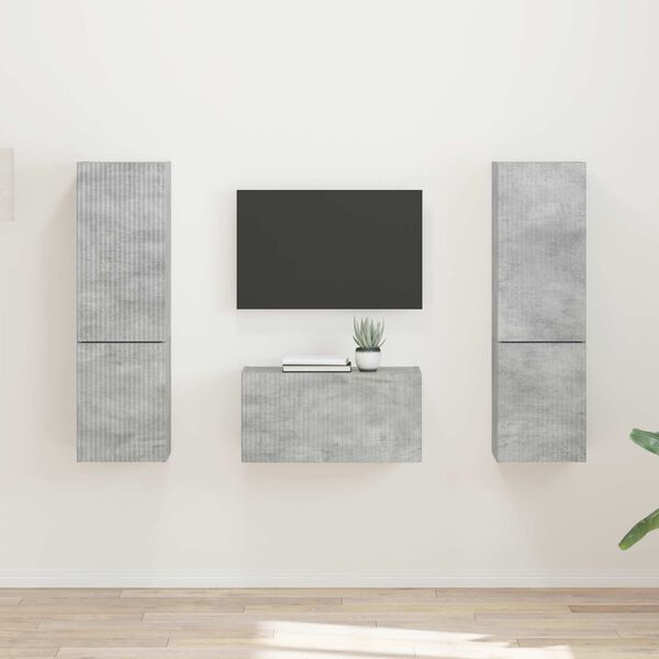 vidaXL TV Cabinet Set 5 pcs Concrete Grey Engineered Wood