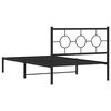 vidaXL Metal Bed Frame without Mattress with Headboard Black 107x203cm