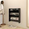vidaXL Wall Shoe Cabinet Black 80x18x90 cm Engineered Wood