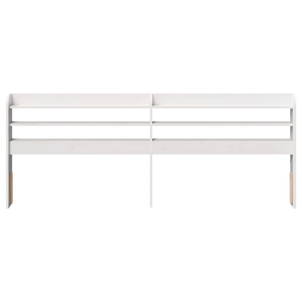 vidaXL Headboard with Shelves White 200 cm Solid Wood Pine