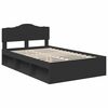 vidaXL Bed Frame with Headboard Black 120 x 190 cm Solid Pine Wood
