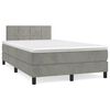 vidaXL Box Spring Bed with Mattress Light Grey 120x200 cm Velvet