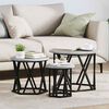 vidaXL Nesting Side Table 3 pcs Grey Sonoma Engineered Wood and Steel