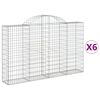 vidaXL Arched Gabion Baskets 6 pcs 200x30x120/140 cm Galvanised Iron
