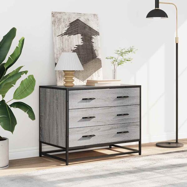 vidaXL Drawer Cabinet Grey Sonoma 70x41x56 cm Engineered Wood