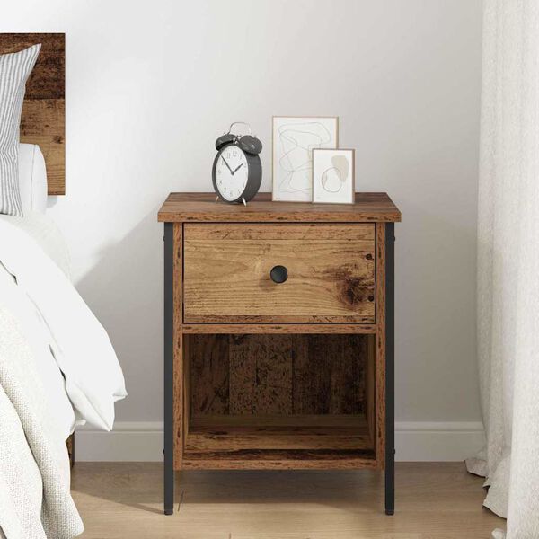 vidaXL Bedside Cabinet Old Wood 40 x 42 x 50 cm Engineered Wood