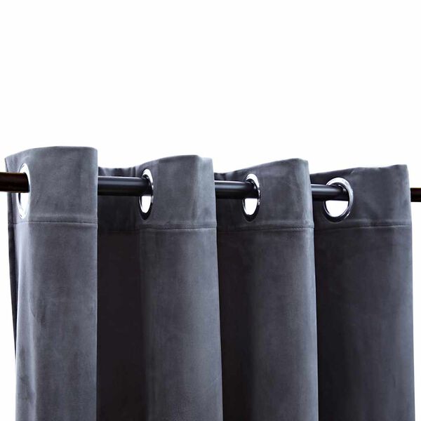 vidaXL Blackout Curtains with Rings 2 pcs Velvet Anthracite 140x225 cm