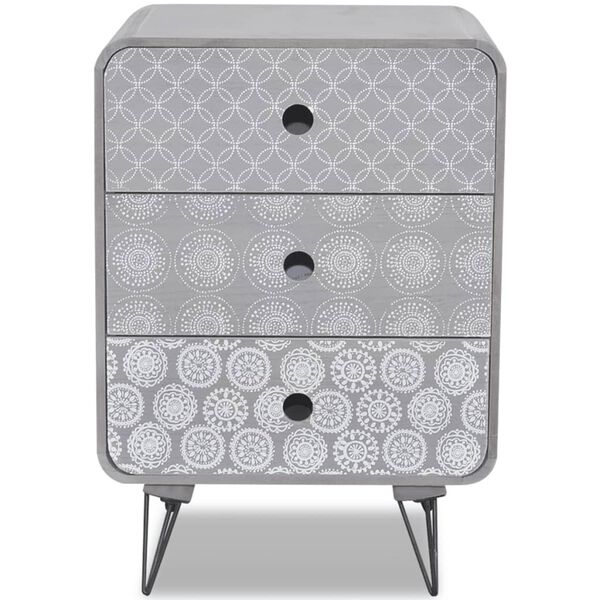 vidaXL Side Cabinet with 3 Drawers Grey