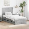 vidaXL Bed Frame with Drawer Concrete Grey 90 x 190 cm Engineer Wood