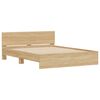 vidaXL Bed Frame with LED without Mattress Sonoma Oak 150x200 cm King Size