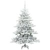 vidaXL Artificial Hinged Christmas Tree White 150 cm PVC and Steel