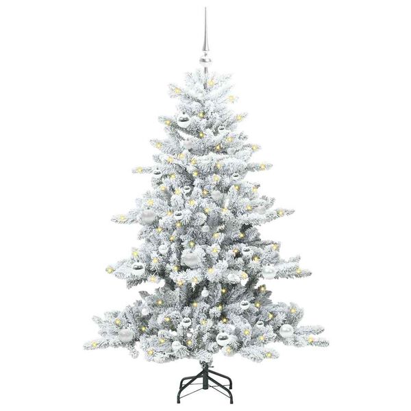 vidaXL Artificial Hinged Christmas Tree White 150 cm PVC and Steel