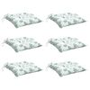 vidaXL Chair Cushions 6 pcs Leaf Pattern 40x40x7 cm Fabric