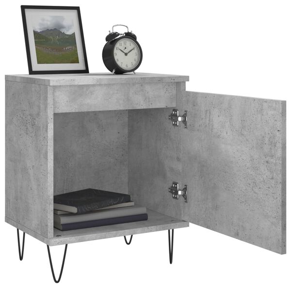 vidaXL Bedside Cabinets 2 pcs Concrete Grey 40x30x50 cm Engineered Wood