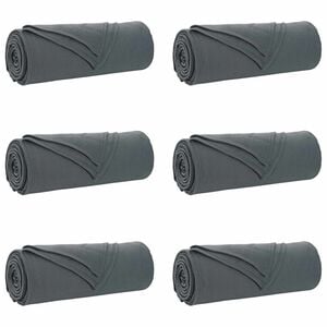vidaXL Throw Blankets 6 pcs Dark Grey 280 x 210 cm 4.88 kg Fleece