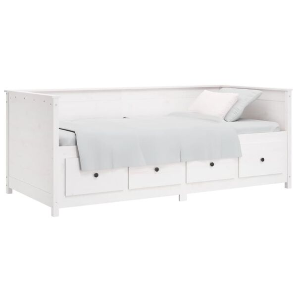 vidaXL Day Bed without Mattress White 90x190 cm Single Solid Wood Pine