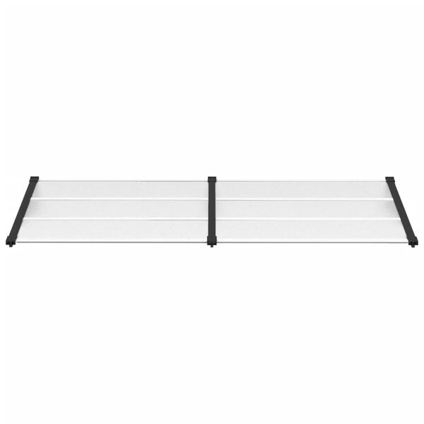 vidaXL Door Canopy Black and Transparent 239x90 cm Polycarbonate